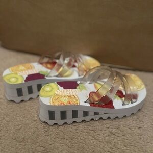 Rare Vintage AE Sushi Platform Spring Summer Fruit Sandals Sz 6